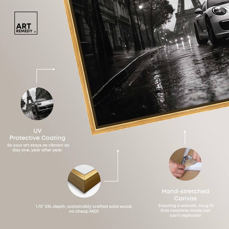 Driving in the Rain Paris Canvas by Art Remedy