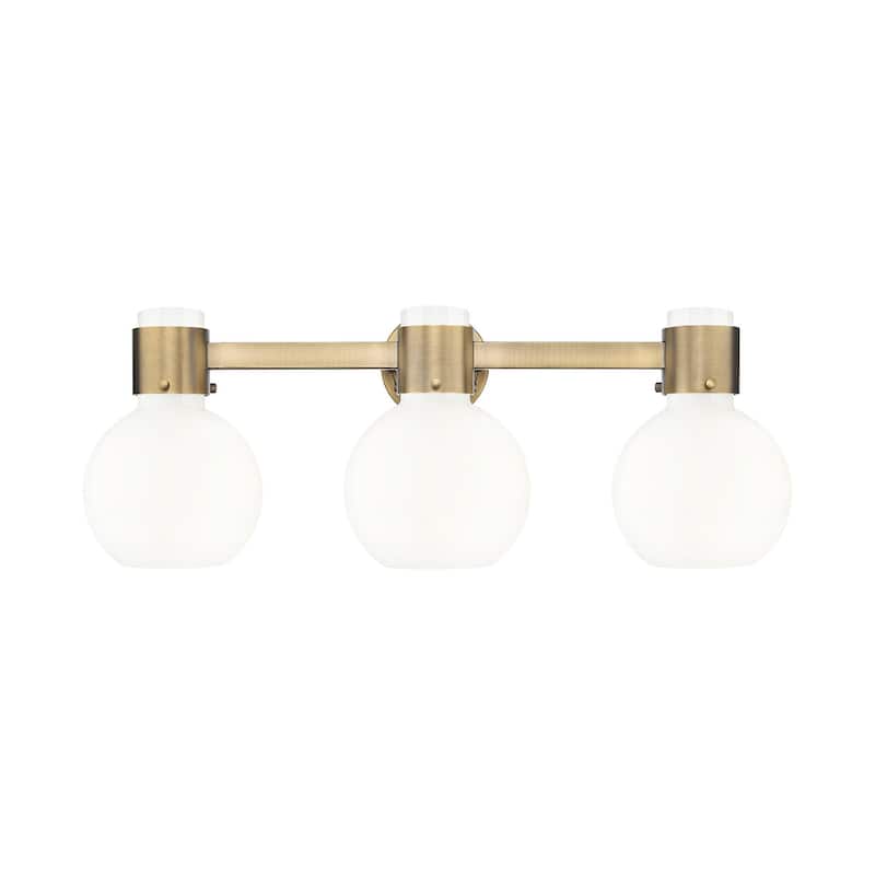Innovations Lighting 464-3W-10-24 Lawton Sphere Vanity Lawton Sphere 3 - Brushed Brass / Gloss White