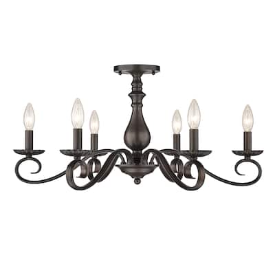 Larrick 6 Light Semi-Flush - Large - Rubbed Bronze
