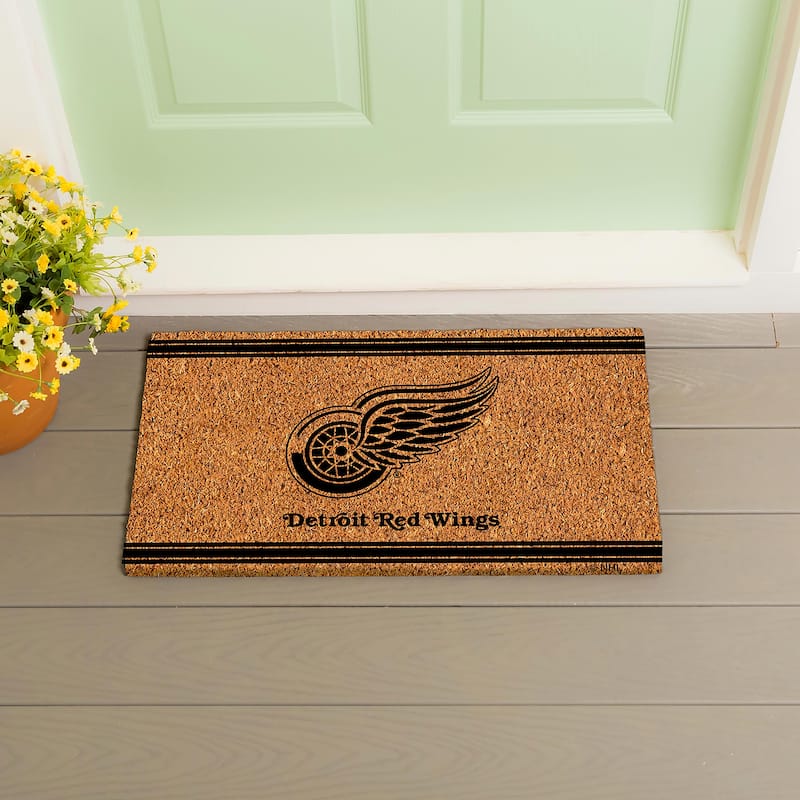 Detroit Red Wings Monochrome Indoor/Outdoor Coir Door Mat - 28" x 16"