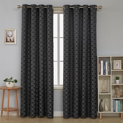 Deconovo Geometric Knitting Room Darkening Grommet Curtain(2 Panels)