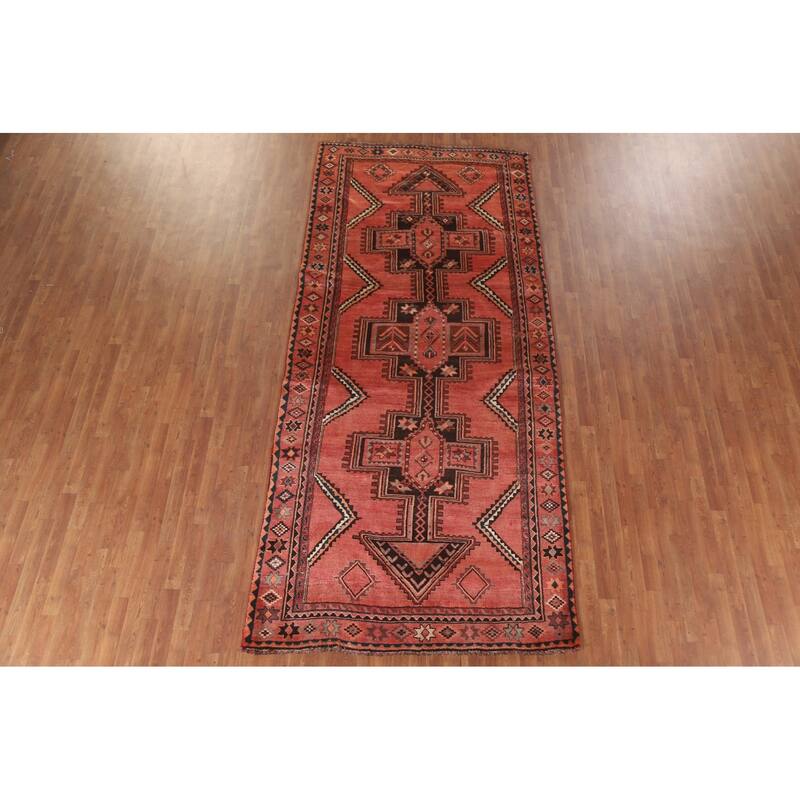 Hand Knotted Oriental 100% Wool Carpet Traditional Tribal Red Lori Area Rug - 11' 11'' X 5' 5''