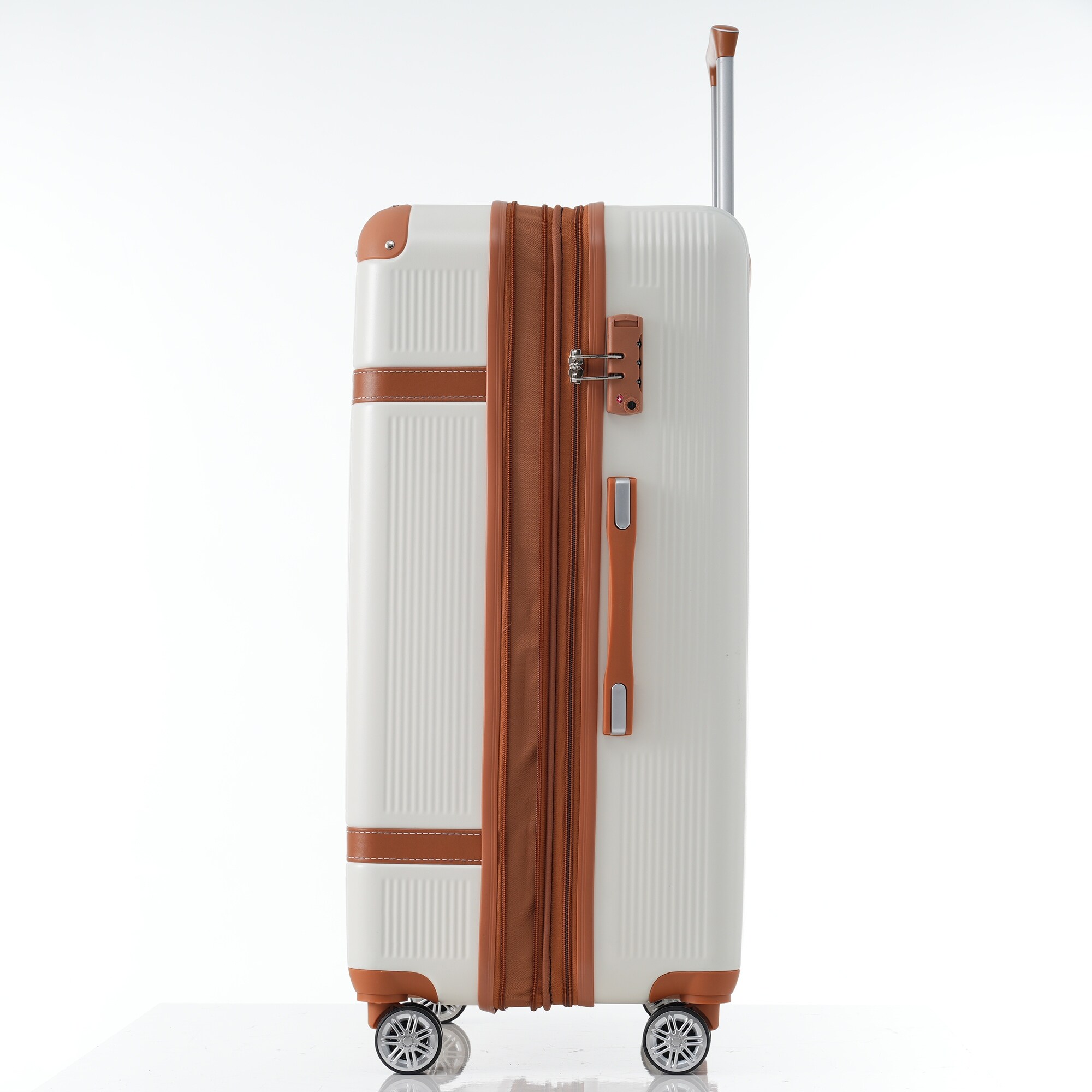 Luggage 3 Piece Set Suitcase Spinner Hardshell Lightweight TSA Lock White