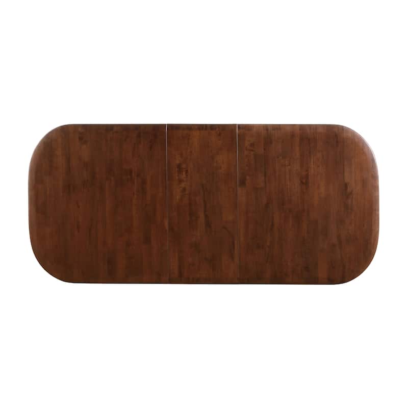 Furniture of America Abigail VII Mid-Century Modern Rich Walnut Extendable Self-Storing 79-inch Dining Table