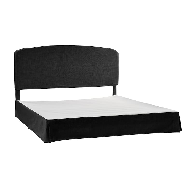 Knut Traditional 2 Piece Bedroom Upholstered Platform Bed with Washable Slipcover Set-QB by HULALA HOME