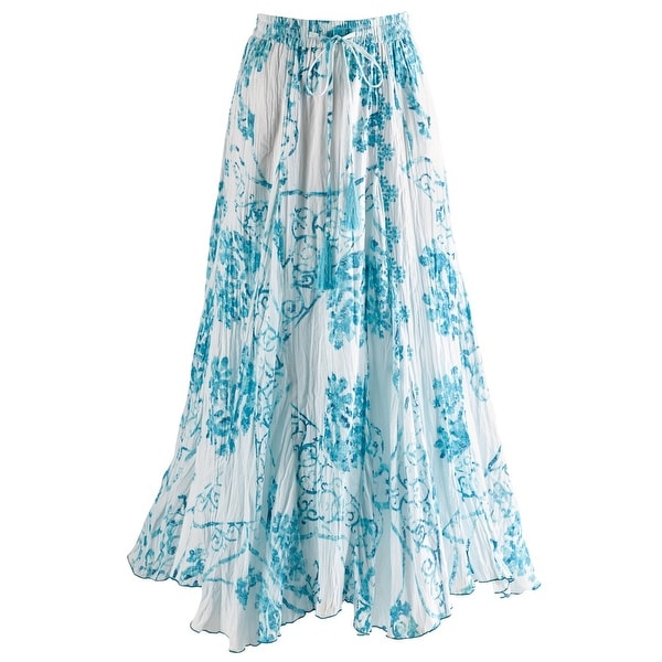 Women's Cayman Ocean Broomstick Crinkle Skirt - 33" Long