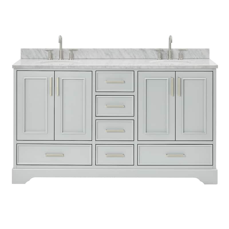 Ariel M061DCW2OVO Stafford 61" Free Standing Double Basin Vanity Set - Grey - Ash Finish