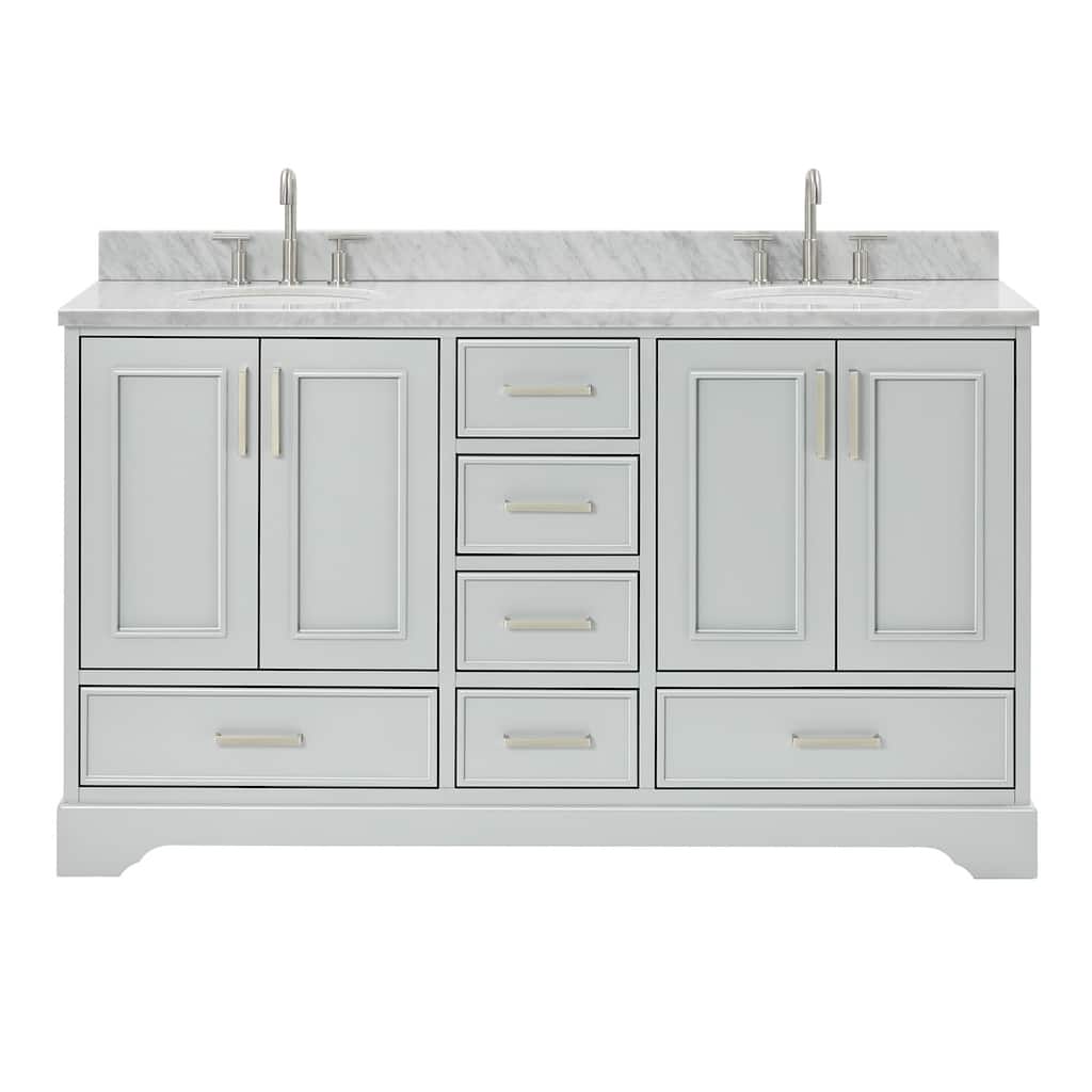 Ariel M061DCW2OVO Stafford 60" Free Standing Double Basin Vanity Set