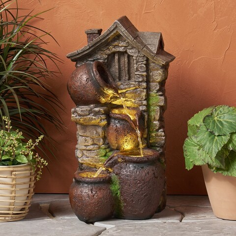 Colquitt Outdoor Tier Jar Fountain Outdoor 4 by Christopher Knight Home