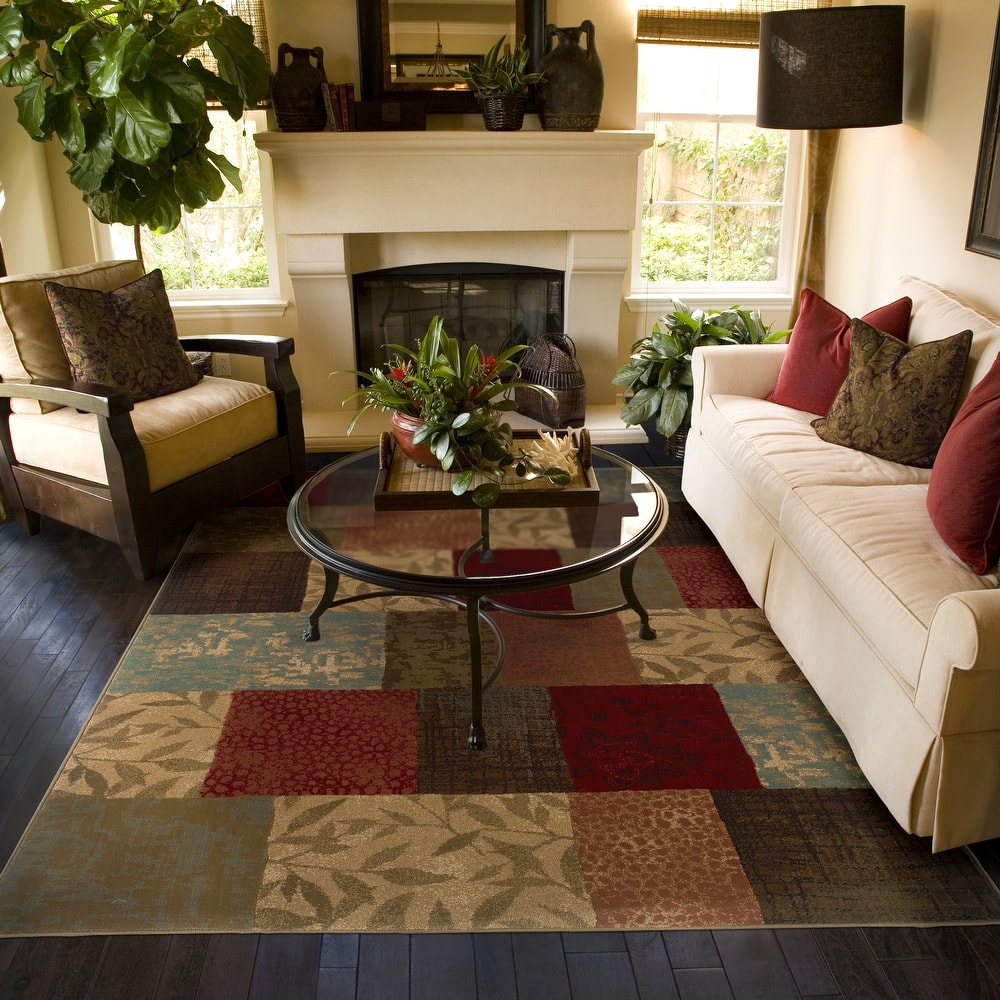 Style Haven Del Mar Leaves Colorblock Area Rug--