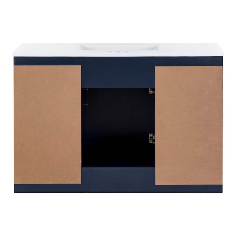 Spring Mill Cabinets Nimay 48.5" Bathroom Vanity With 1-Door Cabinet, 4 Drawers, and White Sink Top