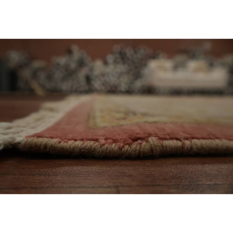 Hand Knotted Oriental 100% Wool Carpet Traditional Floral Red Ziegler Area Rug - 8' 1'' X 7' 9''