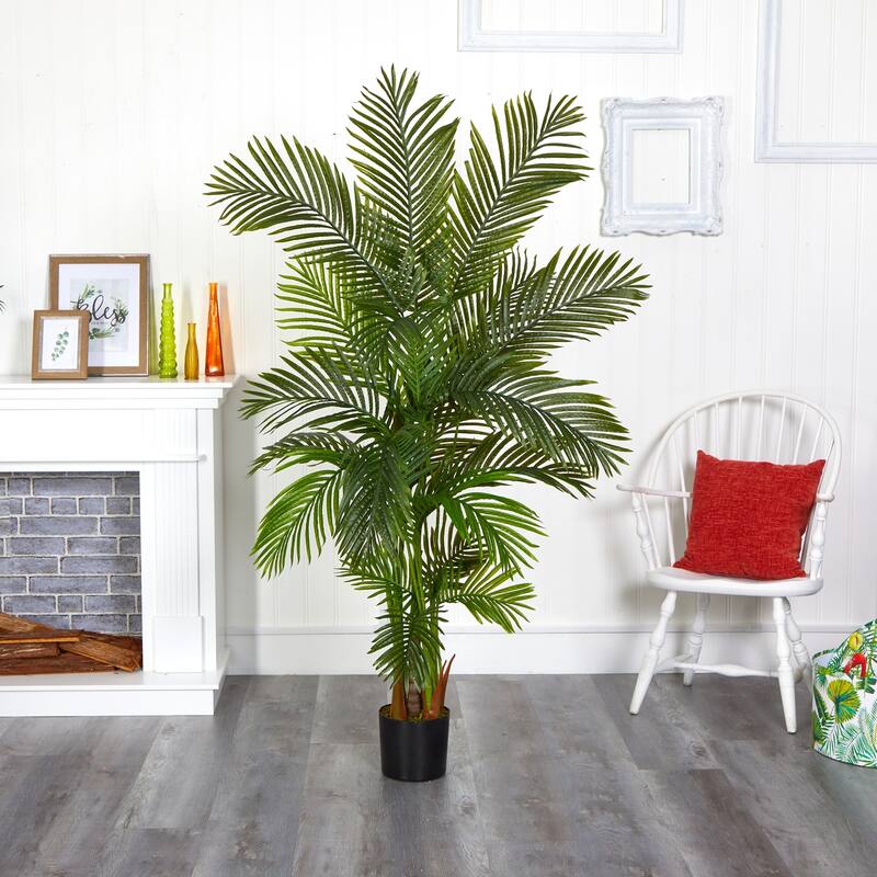 Modern Palm Tree Indoor 6ft Artificial Plant Home Office Decor - Green - 51-60 Inches
