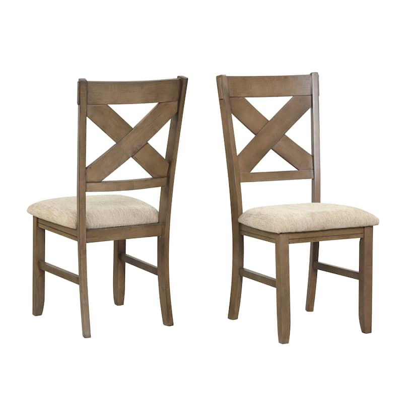 Roundhill Furniture Raven Wood 9-Piece Dining Set, Extendable Trestle Dining Table with 8 Chairs, Glazed Pine Brown