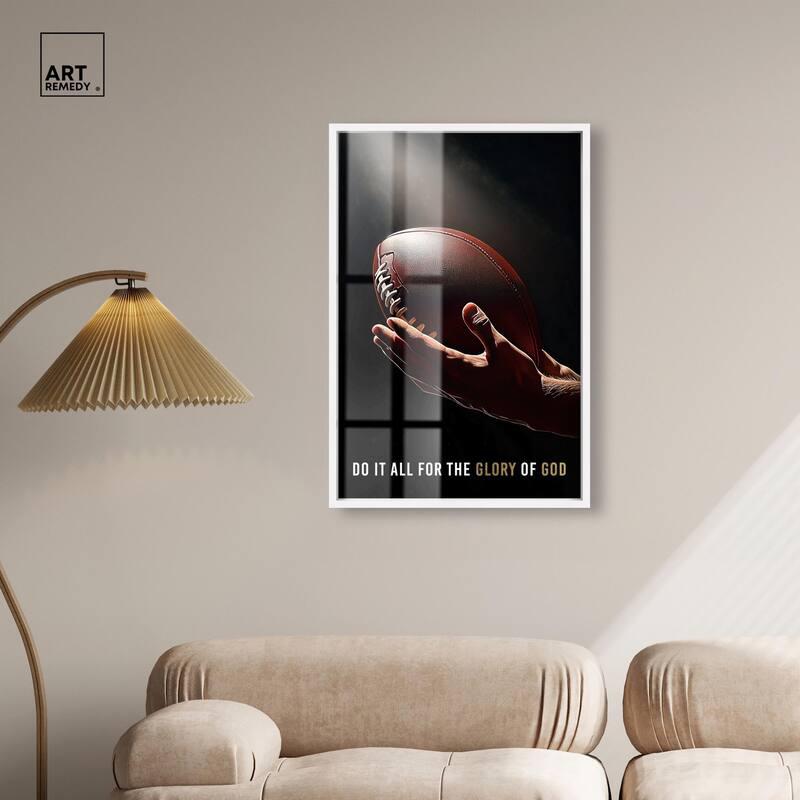 Glory of God Football Shadowbox by Art Remedy