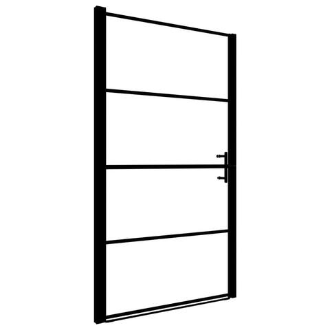 vidaXL Shower Door Tempered Glass 39.4"x70.1" Black