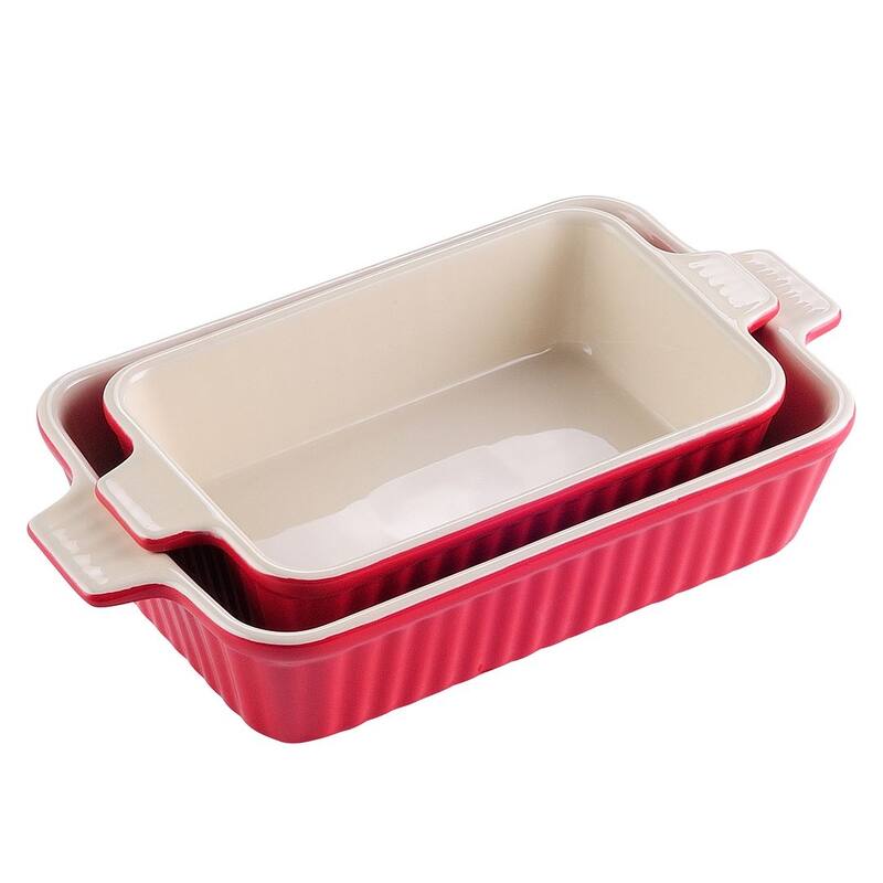 MALACASA Series Bake.Bake, Rectangle Porcelain Bakeware Set