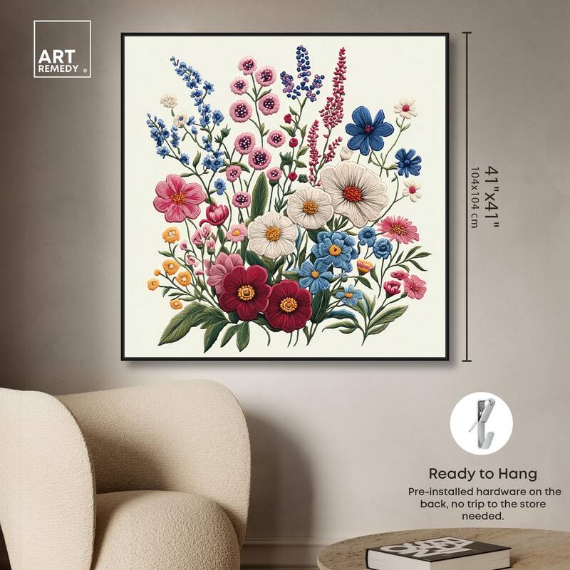 Wildflower Weave Canvas by Art Remedy