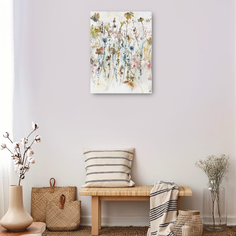 Watercolor Wildflowers Portrait II By Studio Arts Canvas Art Print