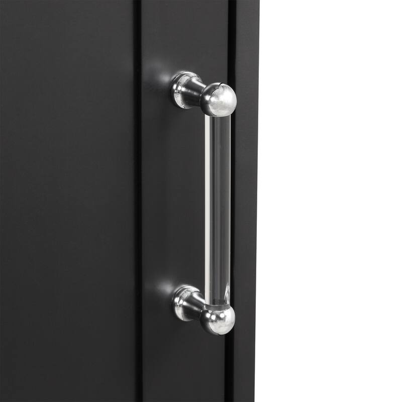Modern Bathroom Storage Cabinet with Drawers and Adjustable Shelf, Freestanding Floor Cabinet with Acrylic Handles