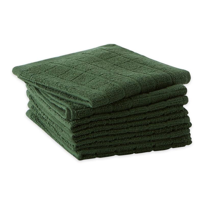 DII Solid Windowpane Terry Dishcloth Set of 6
