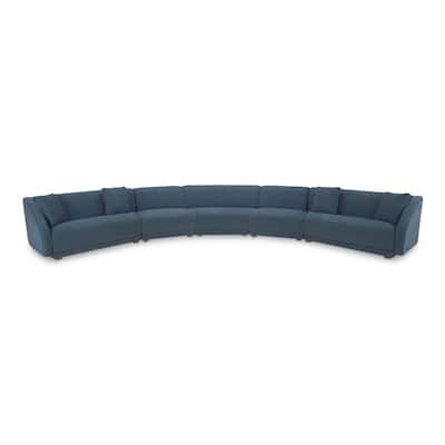 NADAAL STUDIOS Solace, 5-Piece Modular Sectional, Angled Sides - 224"W x34.29"D x31.5"H
