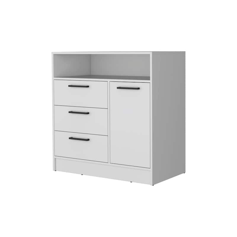 HomeRoots 35" White Three Drawer Dresser