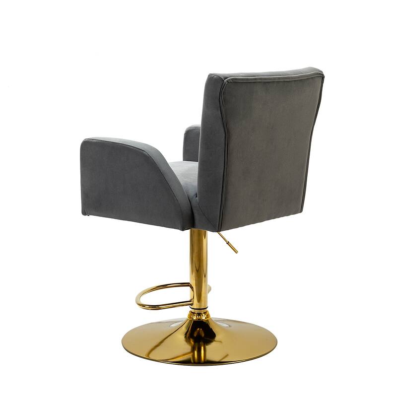 Loreto Modern Tufted Velvet Swivel chair with Adjustable Height Set of 2 by HULALA HOME