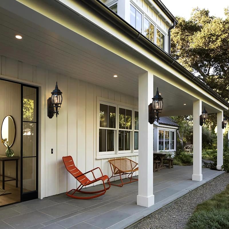 2 Pack Black Outdoor 1-Light Waterproof Aluminum Wall Light