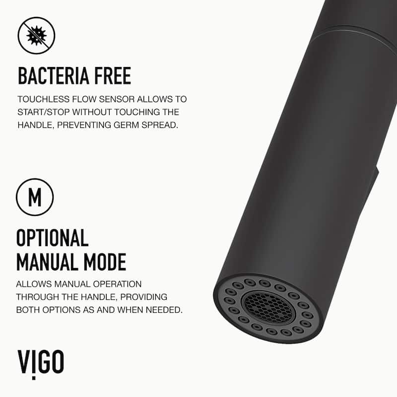 VIGO Greenwich 18" H Single Handle Pull-Down Sprayer Kitchen Faucet with Touchless Sensor