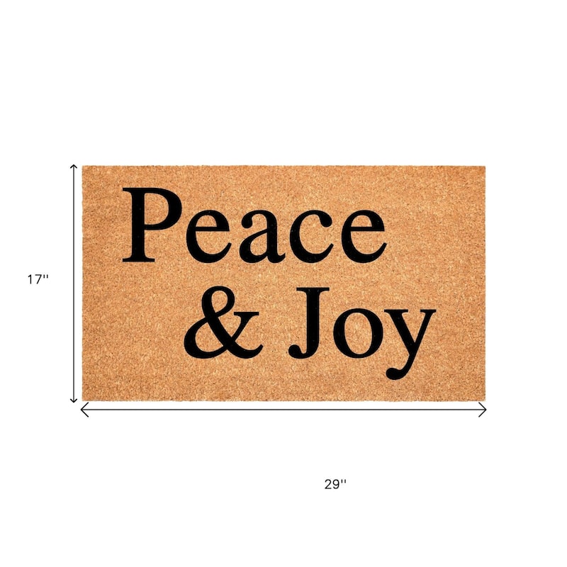 HomeRoots 17" X 29" Brown And Black Christmas Outdoor Coir Door Mat - 17.00' X '29.00