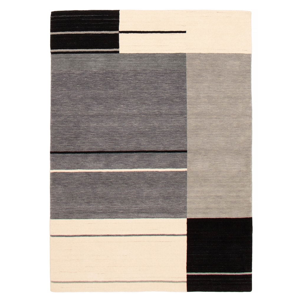 ECARPETGALLERY Hand-knotted Kashkuli Gabbeh Grey Wool Rug - 5'6 x 7'10