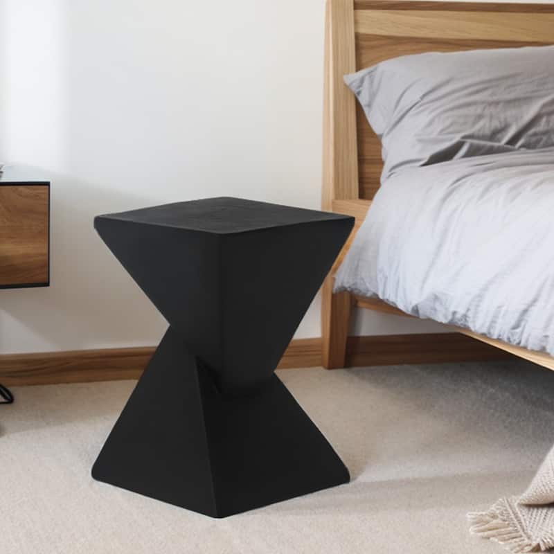 Adeco Outdoor Indoor Concrete Side Table Modern Accent End Table