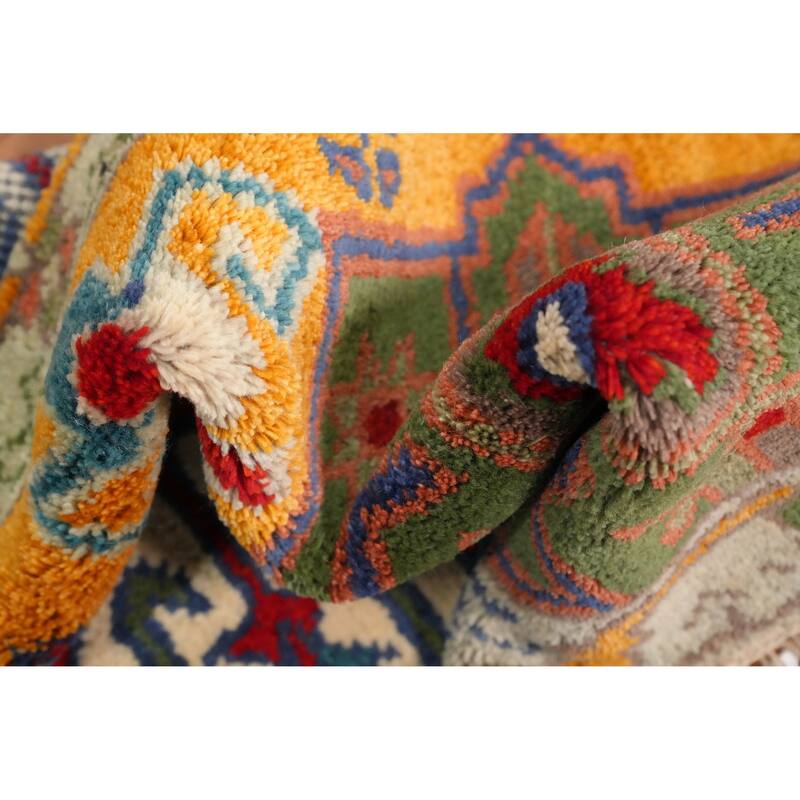 Hand Knotted Oriental 100% Wool Carpet Transitional All-Over Oranges & Rust Oushak Runner Rug - 8' 1'' X 2' 7''