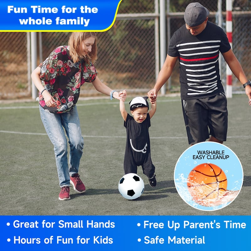 GSE™ Set of 6 Mini Sports Balls Set - Soccer Ball, Basketball, Volleyball, Playground Ball, Football & Baseball for Toddlers