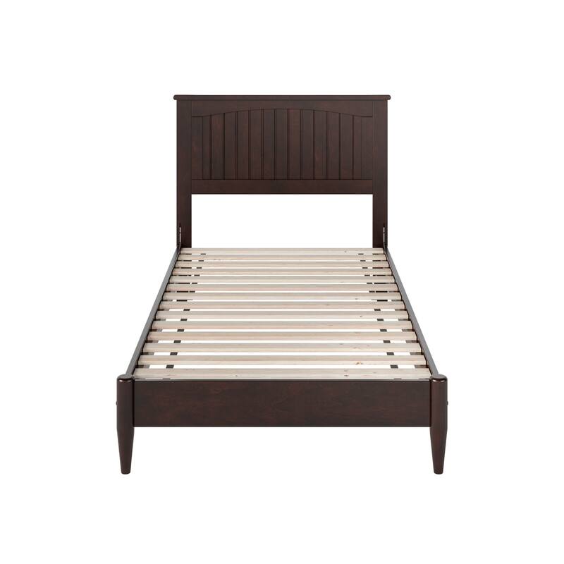 Solid Wood Low Profile Platform Bed - Twin Size, Espresso Finish, Modern Bedroom Furniture