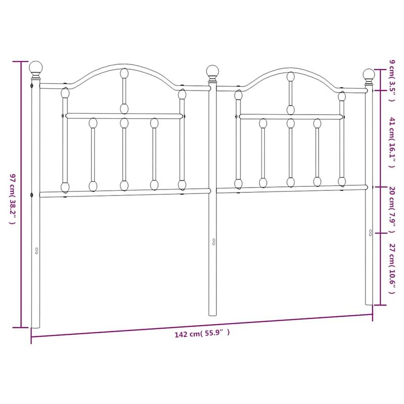 vidaXL 38.2 Inch Metal Headboard, Farmhouse Rustic Headboard Only