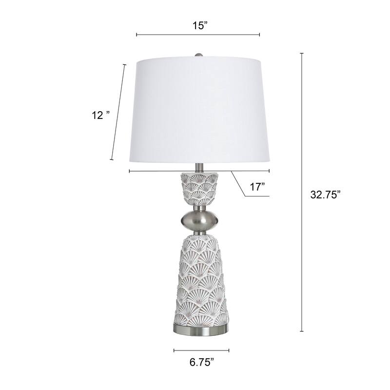 StyleCraft Poly & Steel Table Lamp - Saponay - Beige Shade