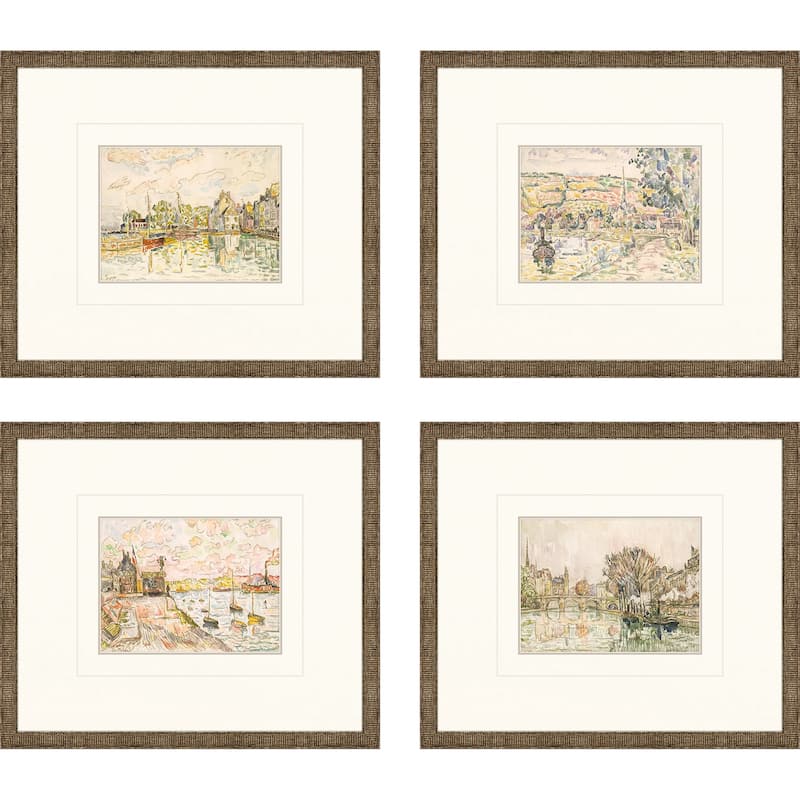 Petite Landscapes S/4 Framed Art Print Under Glass - 15 X 17 X 1