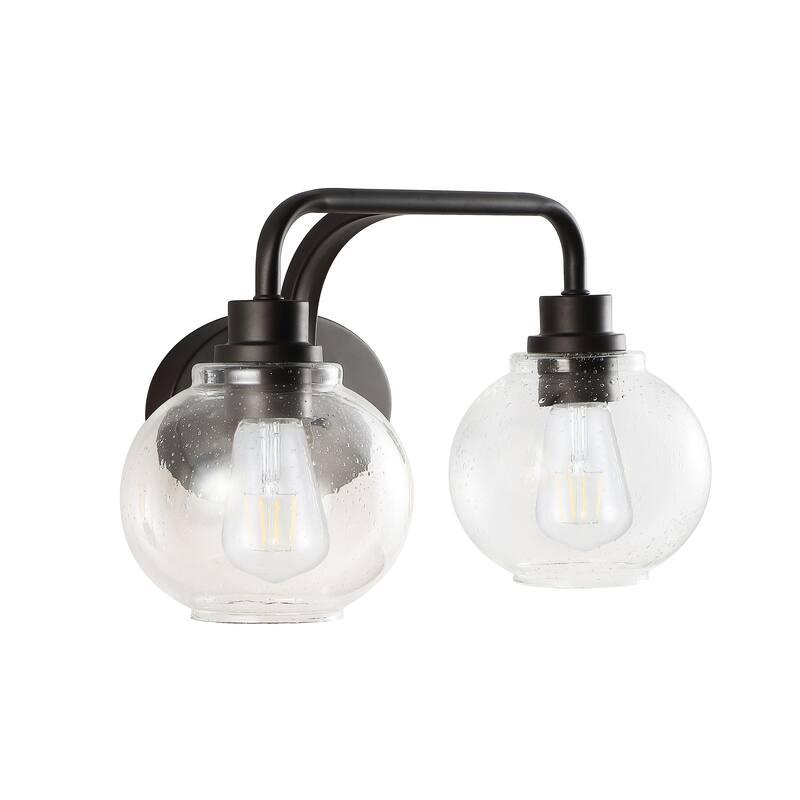 Staunton Iron/Seeded Glass Cottage Rustic LED Vanity Light, by JONATHAN Y