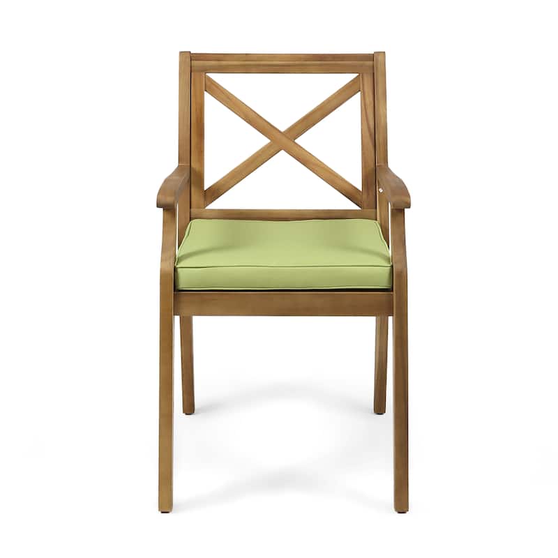 DINING CHAIR,2PCS with 2 Green Cushions,for Backyard, Poolside, Garden