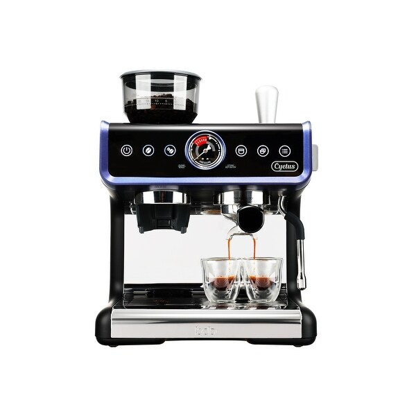 Cyetus Espresso Machine with Coffee Grinder and Milk Steam Wand