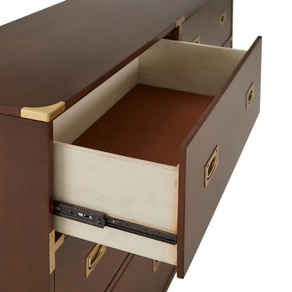 armada 6 drawer dresser with gold knobs Caraway 6-drawer Dresser with Mirror Black – Furniture World (Las Vegas)