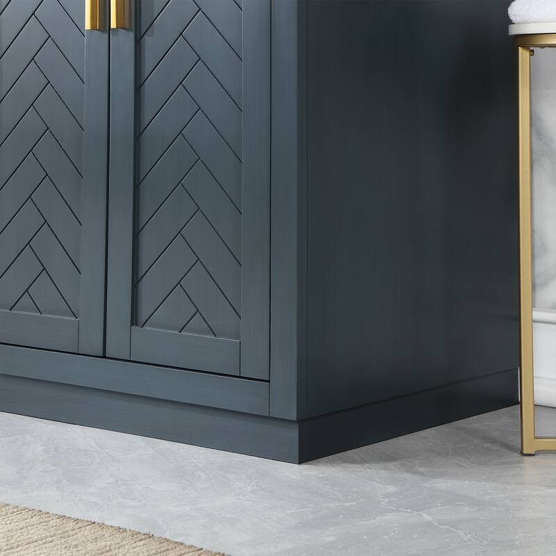 Altair Gazsi Bathroom Vanity with Composite Stone Countertop with Mirror