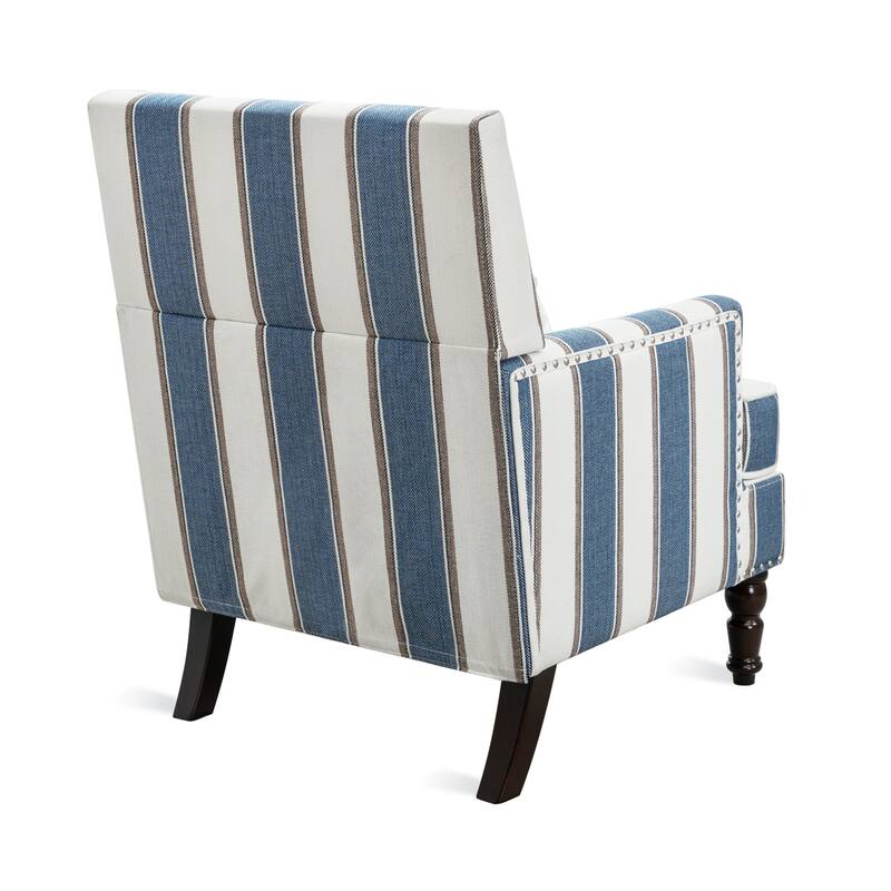 Modern Fabric Accent Chair with Upholstered Armrest Wooden Legs and Pillow for Living Room