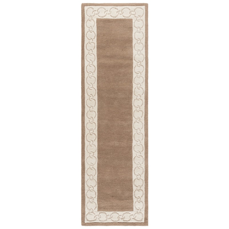 SAFAVIEH Handmade Metro Afet Wool Rug - 2'3" x 8' Runner - Brown/Ivory