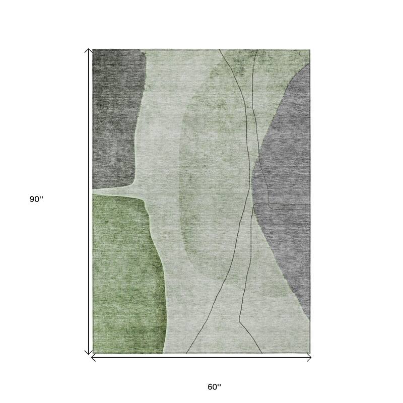 HomeRoots Abstract Transitional Rectangle Outdoor Rug