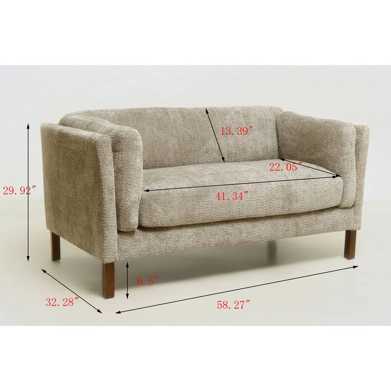 Christopher Knight Home - Chenille Upholstered Loveseat Sofa with Removable Cushion 58.3" Accent Sofa