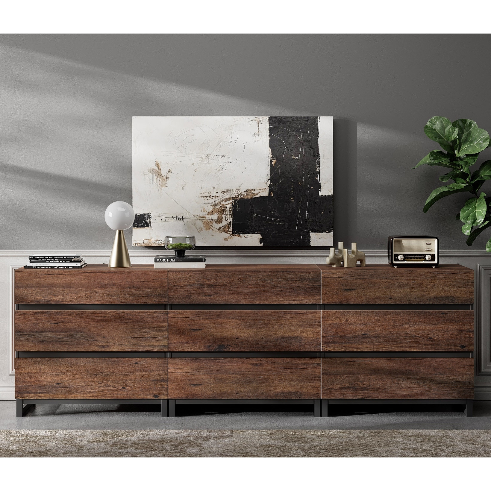 metal and wood dresser Modern Craftsman 6-Drawer LIVE QUALITY! GrandView 5-Drawer Dresser