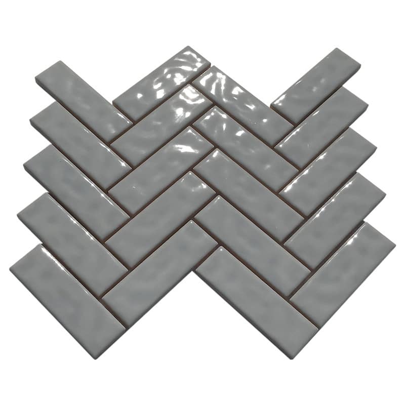Forio 1.35" x 4.35" Herringbone Glossy Porcelain Mosaic Tile